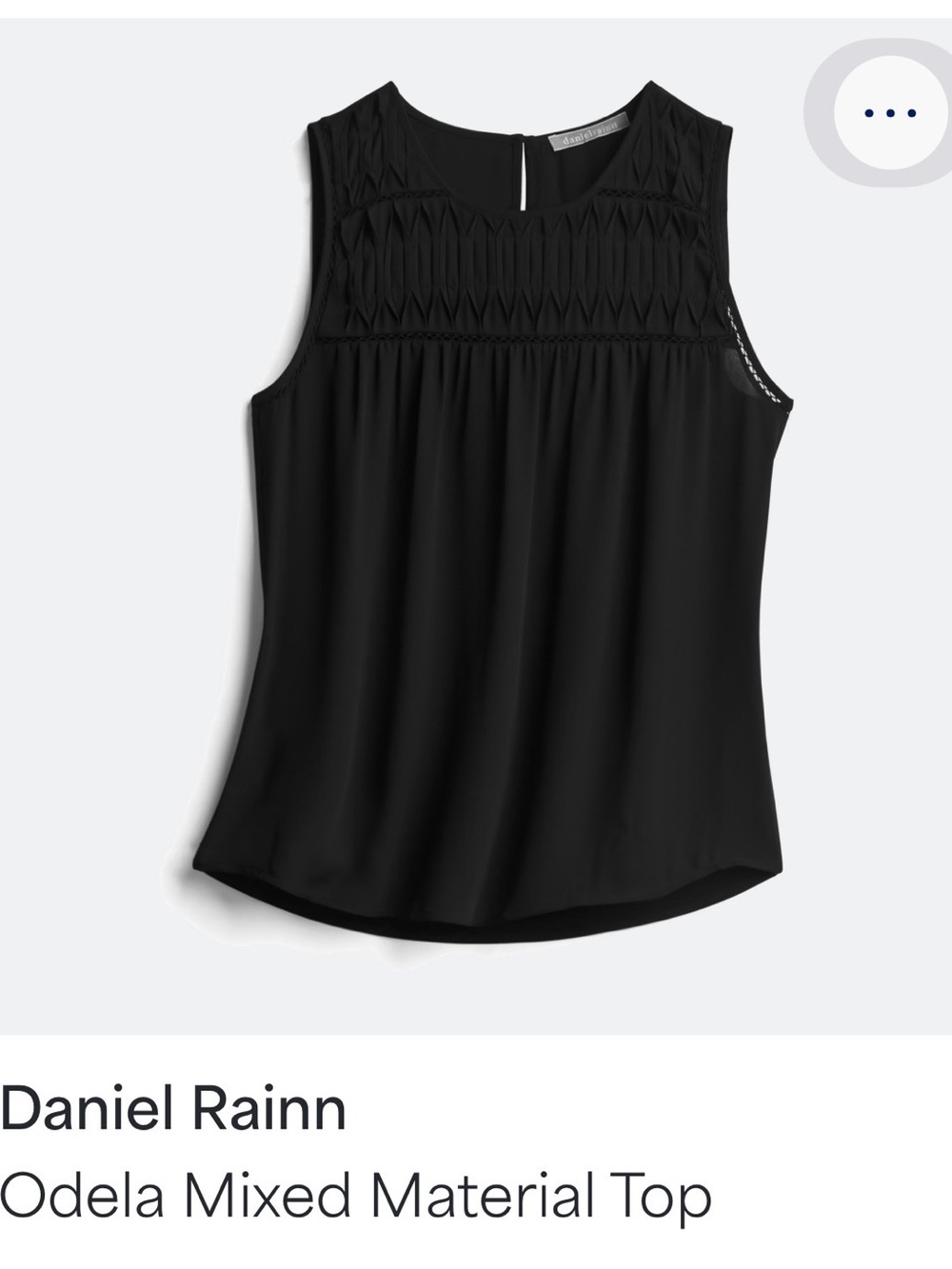 Daniel Rainn Black Odela Mixed Material Sleeveless Camisole